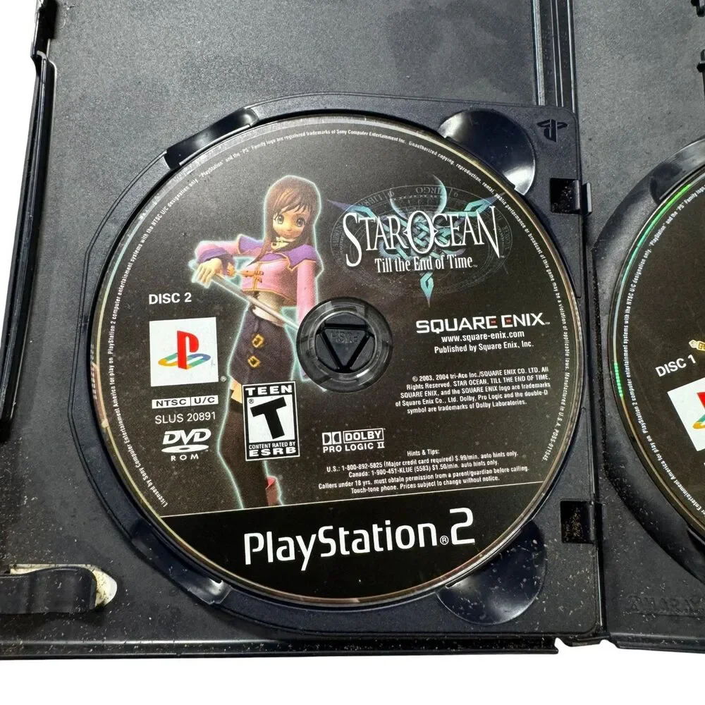 Star Ocean Till the End of Time (PS2 2004) Both Discs TESTED WORKING